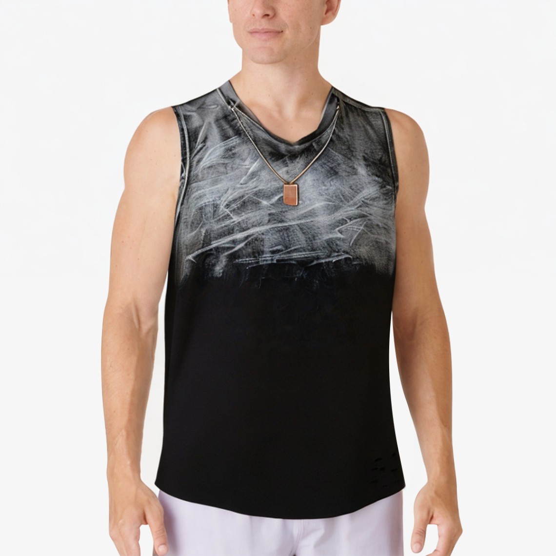 Summer Gradient Hole Sleeveless Sports Vest