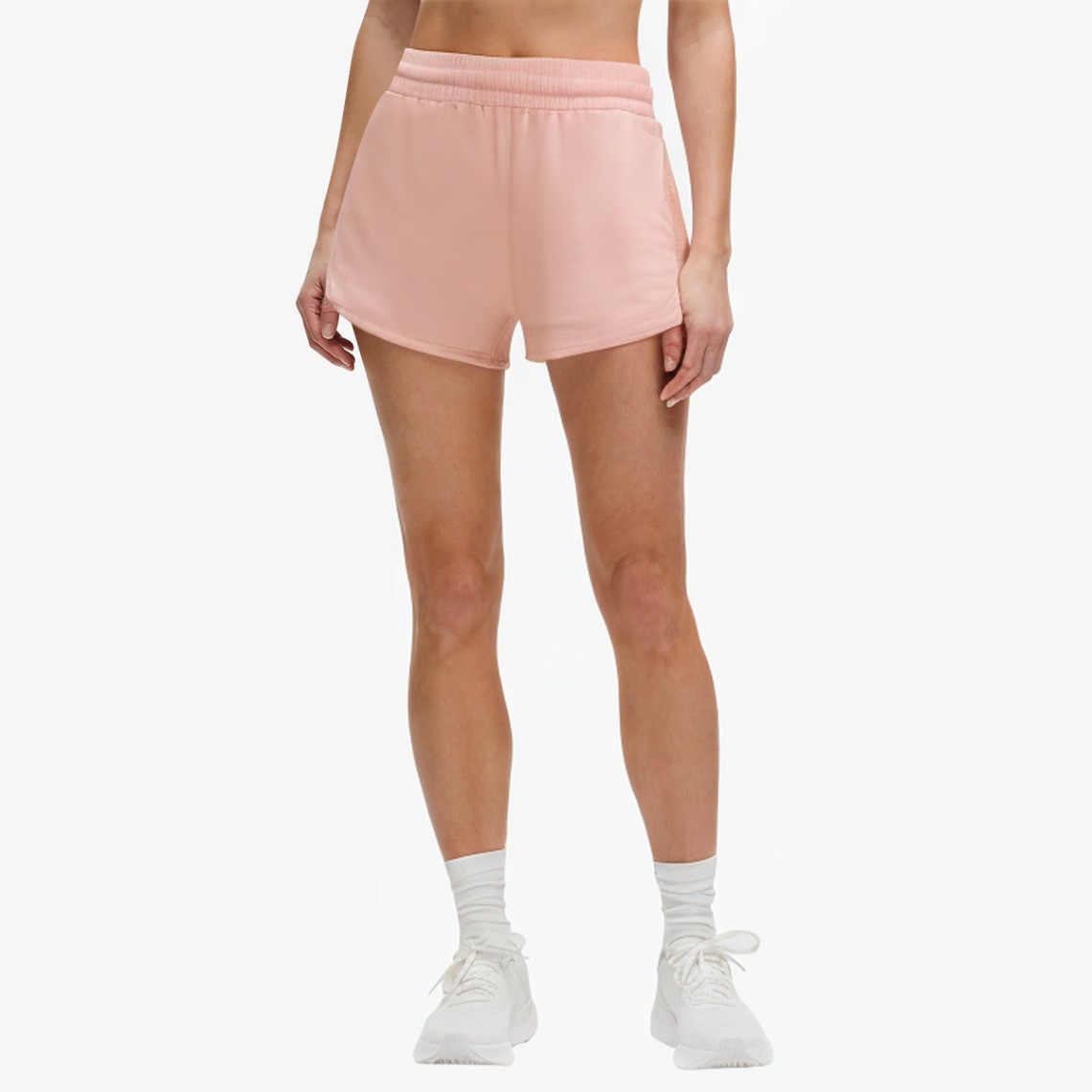 High-Waisted Women's Solid Color Sports Shorts
